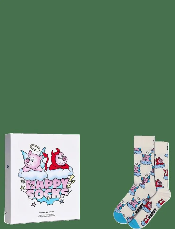 Kvinnor Happy Socks Strumpor|Strumpor|2-Pack Good Bad Pig Socks Gift Set - Sockor
