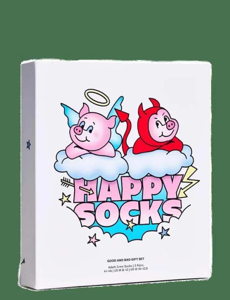 Kvinnor Happy Socks Strumpor|Strumpor|2-Pack Good Bad Pig Socks Gift Set - Sockor