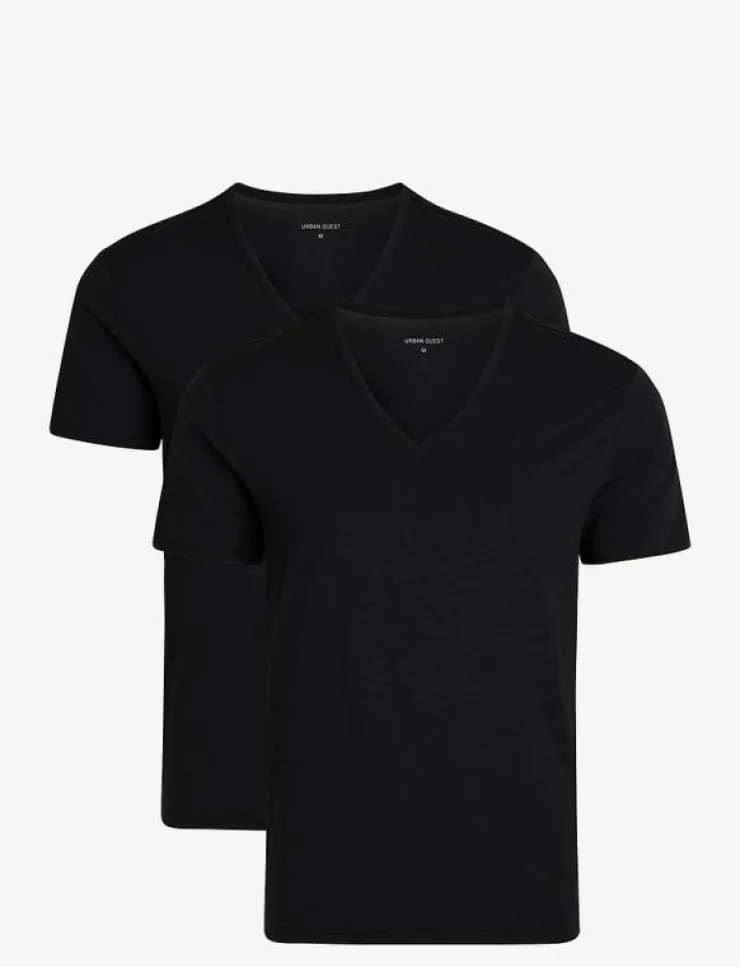 URBAN QUEST 2-Pack Men Bamboo V-neck Undershirt - Pyjamasöverdelar| Pyjamas