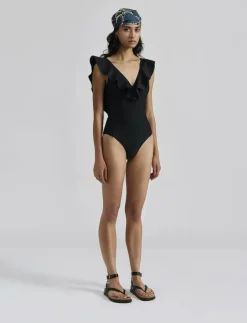 Malina Paola ruffled v-neck swimsuit - Baddräkter|Kvinnor Badkläder