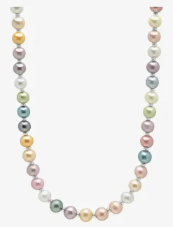 Nialaya Smycken|Pastel Pearl Necklace with Silver - Halsband