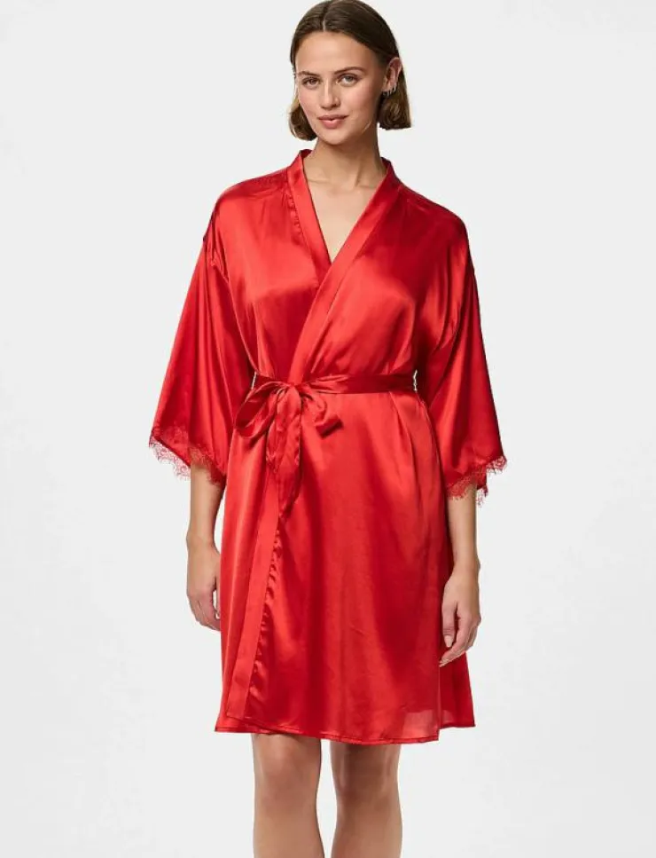 Pieces PCANOVI 3/4 SATIN NIGHT KIMONO - Kimonos|Kvinnor Kimonos