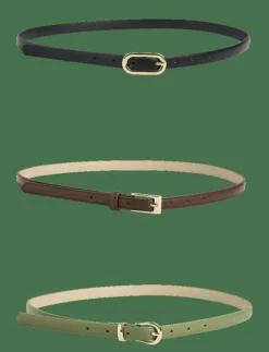 Kvinnor Pieces Bälten|PCBENEDIKTE 3-PACK SLIM JEANS BELT - Skärp