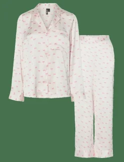 Kvinnor Pieces Pyjamas & Loungewear|PCJYTTE XMAS SATIN NIGHT SET WVN - Pyjamas
