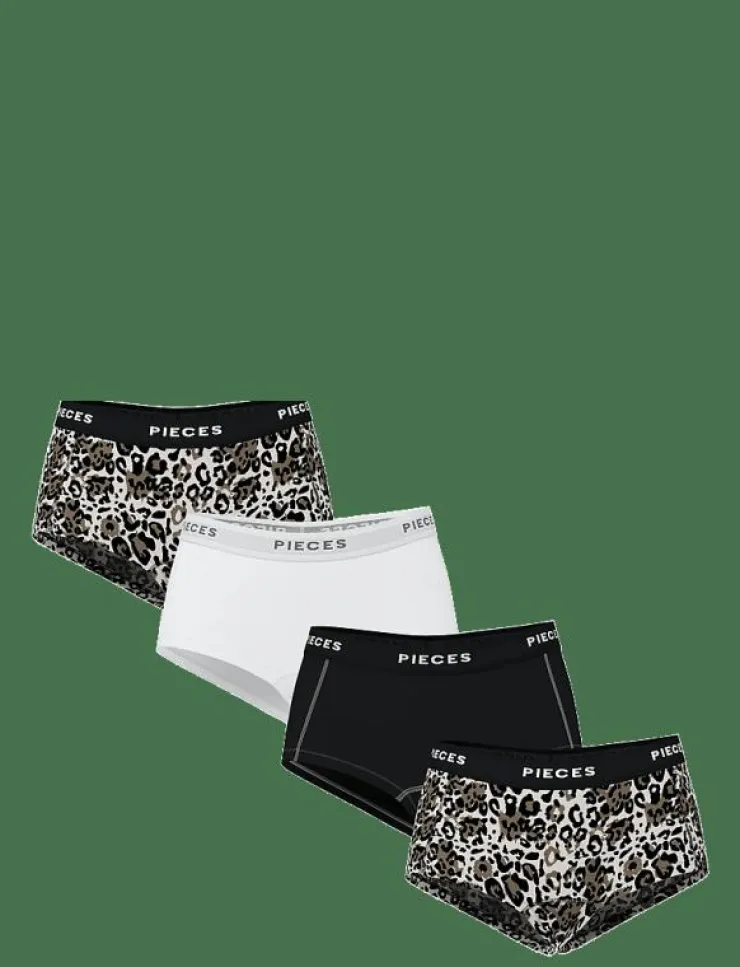 Kvinnor Pieces Underkläder|PCLOGO LADY 4 PACK AOP/SOLID NOOS BC - Trosor