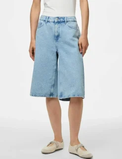 Kvinnor Pieces Shorts|PCNOEL MW DENIM JORTS D2D PP - Jeansshorts