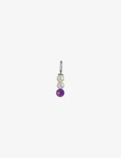 Design Letters Pearl Stick Charm 4mm Silver - Hängen & Berlocker|Barn Smycken