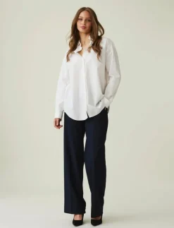 Kvinnor Lexington Clothing Blusar & Skjortor|Pernilla Organic Cotton Poplin Shirt - Långärmade