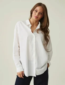 Kvinnor Lexington Clothing Blusar & Skjortor|Pernilla Organic Cotton Poplin Shirt - Långärmade