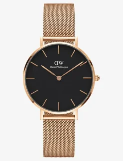 Kvinnor Daniel Wellington Klockor|Petite 28 Melrose RG Black - Analog klocka