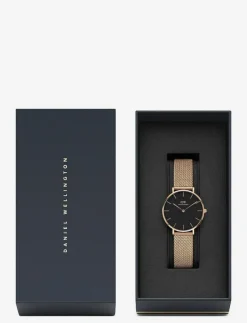 Kvinnor Daniel Wellington Klockor|Petite 28 Melrose RG Black - Analog klocka