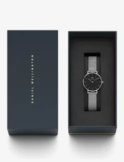 Kvinnor Daniel Wellington Klockor|Petite 28 Sterling S Black - Analog klocka