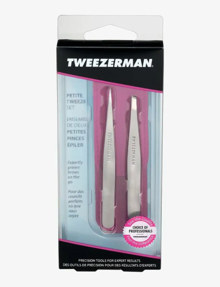 Kvinnor Tweezerman Smink|Petite Tweeze Set With Pink Case - Sminkborste