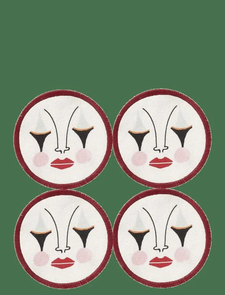 Anna + Nina Pierrot Coaster Set of 4 - Serveringstillbehör| Serveringstillbehör