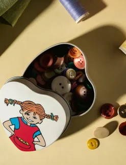 Barn Muurla Baktillbehör|Matdags|Pippi plåtburk hjärta m lock BE MORE PIPPI - Bakformar