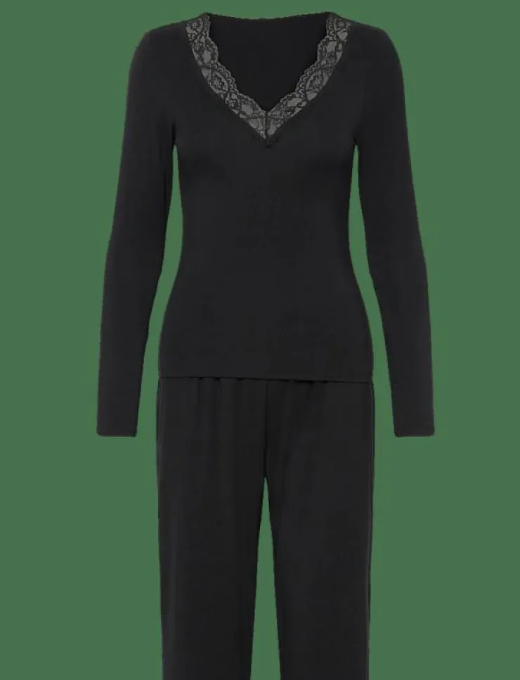 Kvinnor Hunkemöller Pyjamas & Loungewear|PJ LS JERSEY LACE NANA - Pyjamas