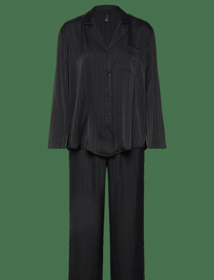 Hunkemöller PJ LS SATIN PINSTRIPE - Pyjamas|Kvinnor Pyjamas & Loungewear