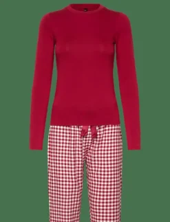 Kvinnor Hunkemöller Pyjamas & Loungewear|PJ SET LS TOP TWILL CHECK - Pyjamas