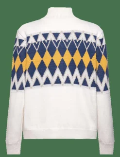 Kvinnor Daily Sports Sweatshirts|Placed Argyle Cardigan lined - Stickat