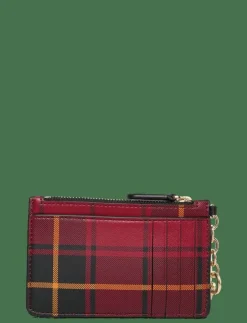 Lauren Ralph Lauren Plaid Nappa Leather Zip Card Case - Korthållare|Kvinnor Nyckelringar|Plånböcker & Korthållare