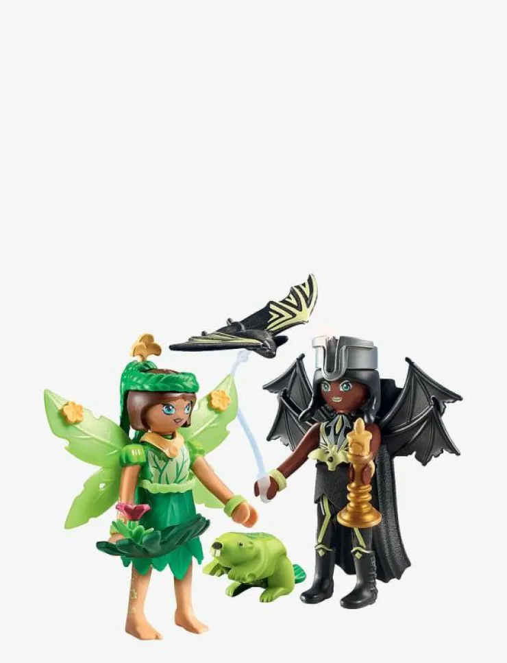 PLAYMOBIL Adventures of Ayuma Forest Fairy & Bat Fairy with Soul Animals - 71350 - Adventures of Ayuma|Barn Playmobil Leksaker