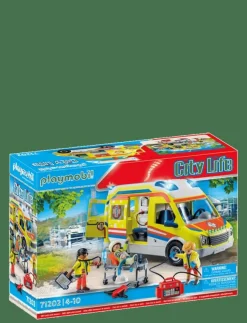 PLAYMOBIL City Life Ambulans med ljus och ljud - 71202 - City Life|Barn Playmobil Leksaker