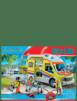 PLAYMOBIL City Life Ambulans med ljus och ljud - 71202 - City Life|Barn Playmobil Leksaker