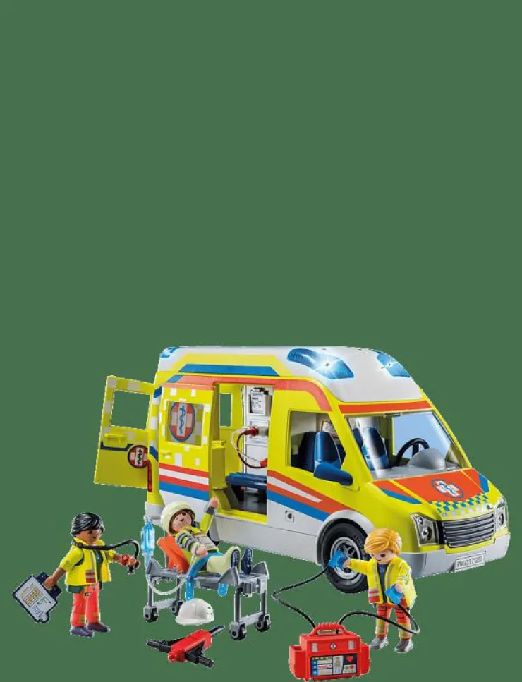 PLAYMOBIL City Life Ambulans med ljus och ljud - 71202 - City Life|Barn Playmobil Leksaker