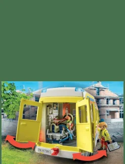 PLAYMOBIL City Life Ambulans med ljus och ljud - 71202 - City Life|Barn Playmobil Leksaker