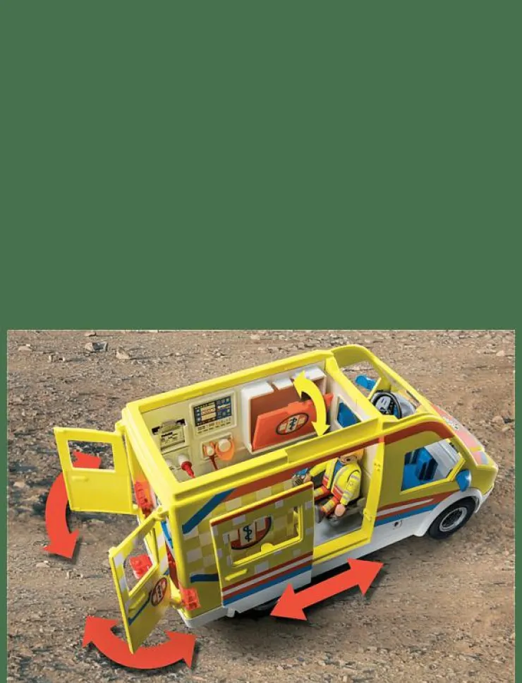 PLAYMOBIL City Life Ambulans med ljus och ljud - 71202 - City Life|Barn Playmobil Leksaker