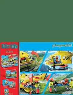 Barn PLAYMOBIL Playmobil Leksaker|City Life Räddningshelikopter - 71203 - City Life