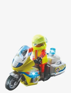 Barn PLAYMOBIL Playmobil Leksaker|City Life Rescue Motorcycle with Flashing Light - 71205 - City Life