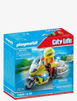 Barn PLAYMOBIL Playmobil Leksaker|City Life Rescue Motorcycle with Flashing Light - 71205 - City Life