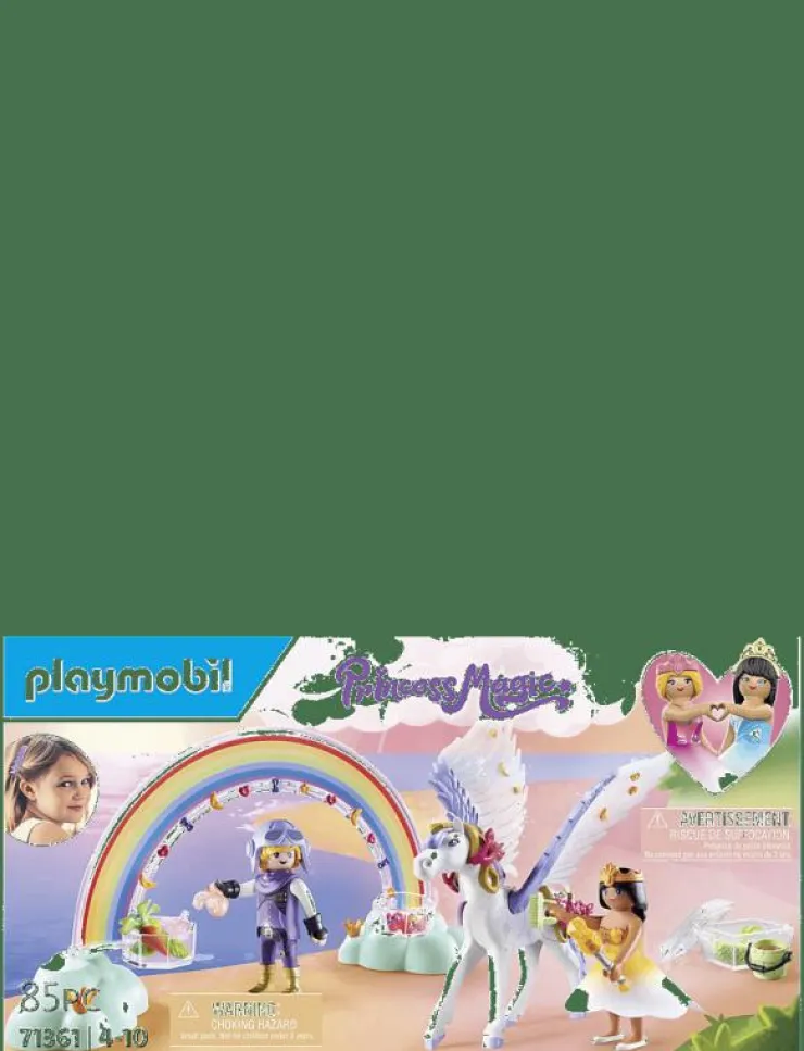 PLAYMOBIL Princess Magic Pegasus with Rainbow in the Clouds - 71361 - Princess Magic|Barn Playmobil Leksaker