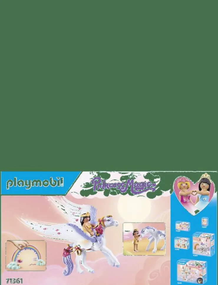 PLAYMOBIL Princess Magic Pegasus with Rainbow in the Clouds - 71361 - Princess Magic|Barn Playmobil Leksaker