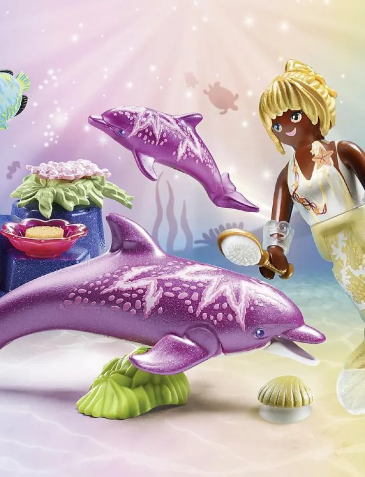 PLAYMOBIL Princess Magic Sjöjungfru med delfiner - 71501 - Princess Magic|Barn Playmobil Leksaker