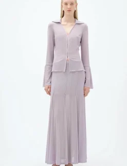 REMAIN Birger Christensen Pleated Midi Mesh Skirt - Maxikjolar|Kvinnor Kjolar