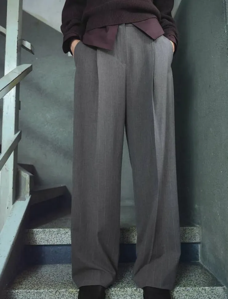 Kvinnor Mango Plus Size & Curvy|Byxor|Pleated wide leg trousers - Vida byxor