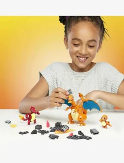 Barn MEGA Pokémon Leksaker|Leksaker|Pokémon Building Toy Kit Charmander Set with 3 Action Figures (313 Pieces) for Kids - Byggsats