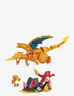 Barn MEGA Pokémon Leksaker|Leksaker|Pokémon Building Toy Kit Charmander Set with 3 Action Figures (313 Pieces) for Kids - Byggsats