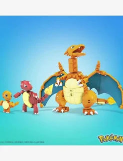 Barn MEGA Pokémon Leksaker|Leksaker|Pokémon Building Toy Kit Charmander Set with 3 Action Figures (313 Pieces) for Kids - Byggsats