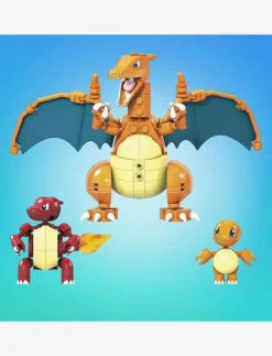Barn MEGA Pokémon Leksaker|Leksaker|Pokémon Building Toy Kit Charmander Set with 3 Action Figures (313 Pieces) for Kids - Byggsats