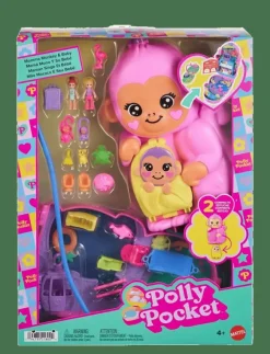 Barn Polly Pocket Leksaksset & Leksaksfigurer|Momma Monkey and Baby - Lekset