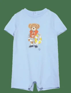 Ralph Lauren Baby Polo Bear Cotton Jersey Shortall - Kortärmad bodysuit|Barn Bodysuits