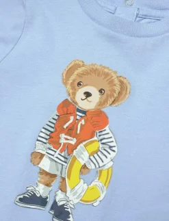 Ralph Lauren Baby Polo Bear Cotton Jersey Shortall - Kortärmad bodysuit|Barn Bodysuits
