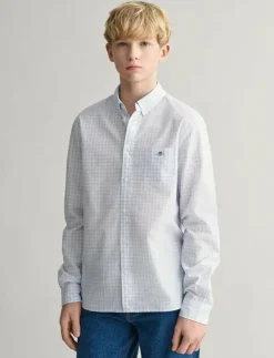 Barn GANT Överdelar|POPLIN GINGHAM SHIELD SHIRT - Långärmad skjorta