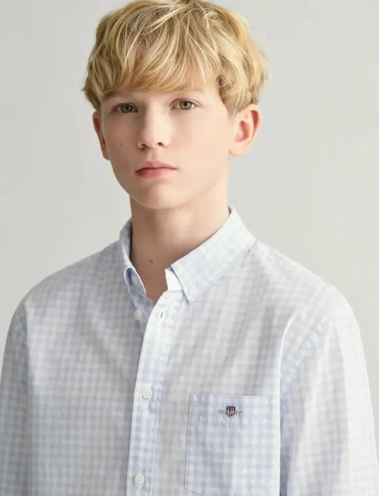 Barn GANT Överdelar|POPLIN GINGHAM SHIELD SHIRT - Långärmad skjorta
