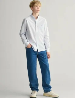 Barn GANT Överdelar|POPLIN GINGHAM SHIELD SHIRT - Långärmad skjorta