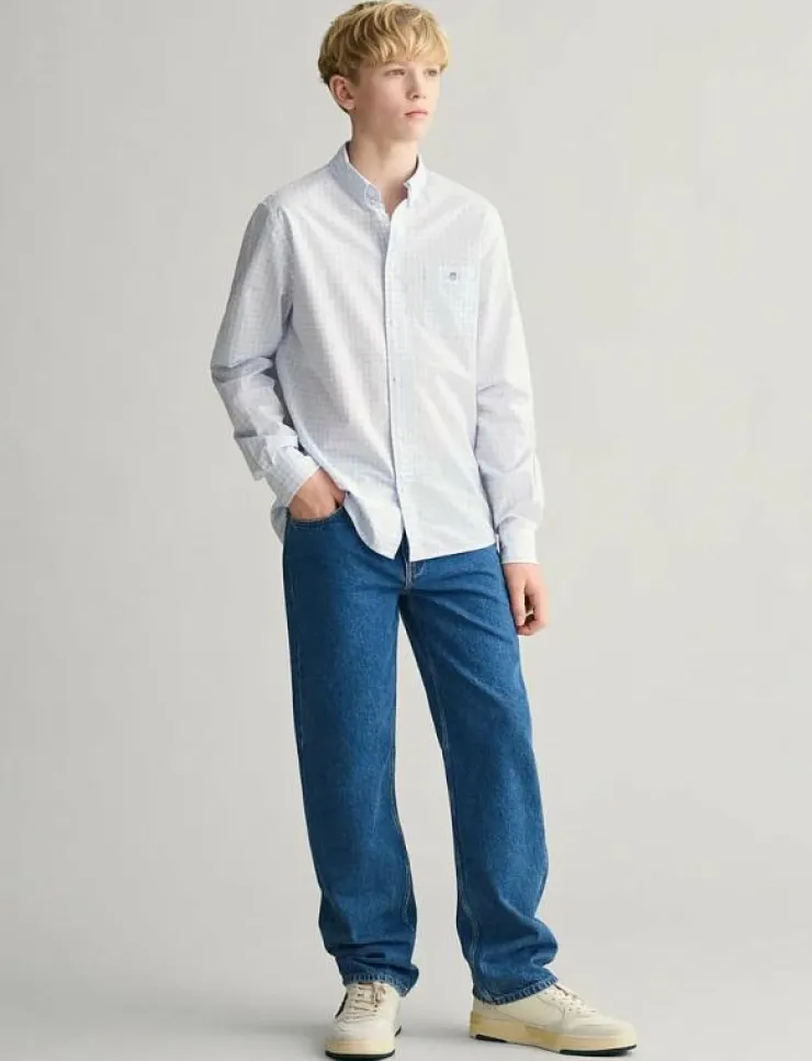 Barn GANT Överdelar|POPLIN GINGHAM SHIELD SHIRT - Långärmad skjorta