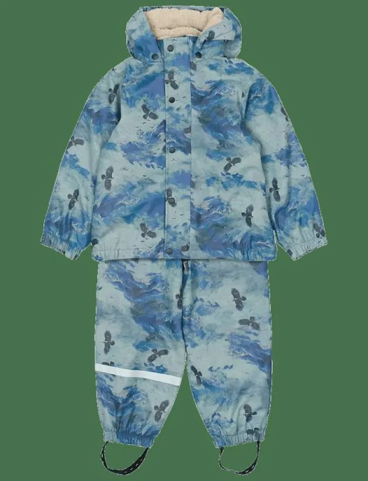 Barn mikk-line Regnkläder|PU AOP Rain Set Teddy Rec w. Susp104 - Regnställ